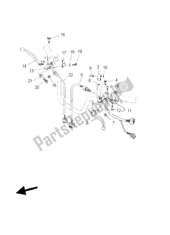 All parts for the Handle Switch & Lever of the Yamaha YFM 125 Breeze 2003