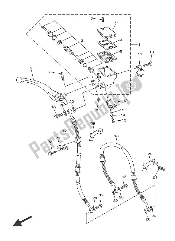 Tutte le parti per il Pompa Freno Anteriore del Yamaha XJ6F 600 2016