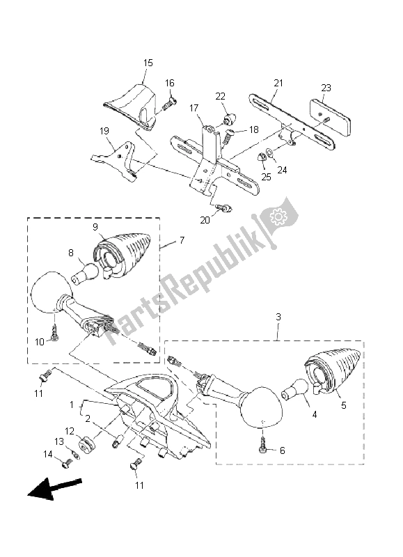 Todas las partes para Luz De La Cola de Yamaha XV 1900A 2011