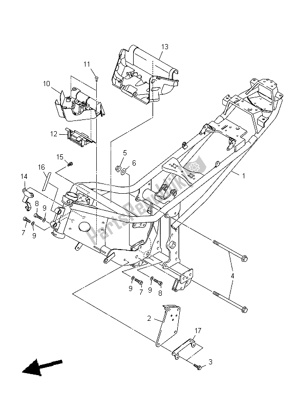 Alle onderdelen voor de Kader van de Yamaha XJ6 SA Diversion 600 2009