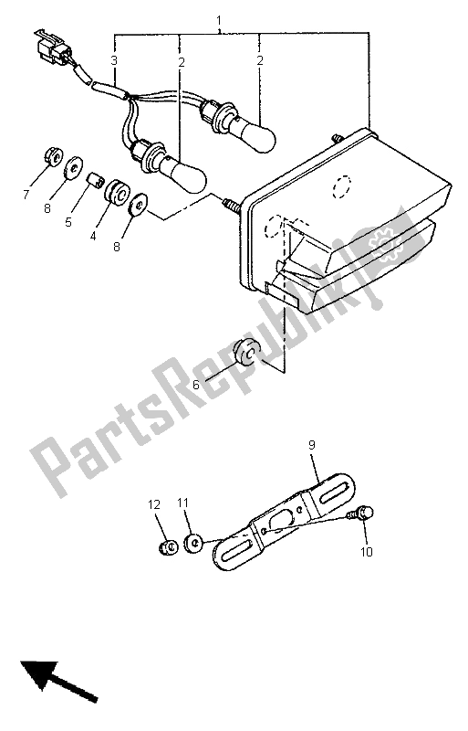 Todas as partes de Luz Traseira do Yamaha XJR 1200 SP 1998