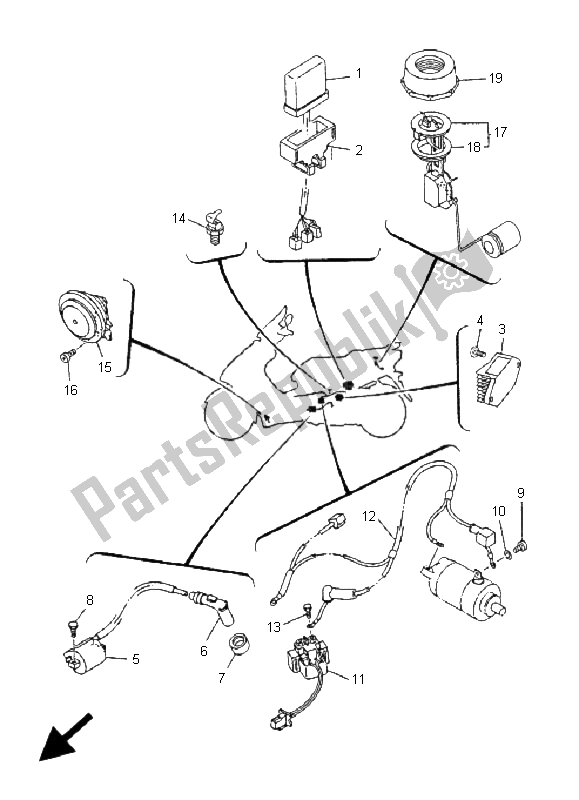 Toutes les pièces pour le électrique 1 du Yamaha YP 125 RE Majesty 2006