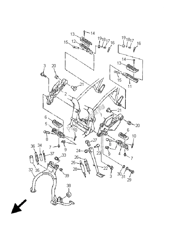 Toutes les pièces pour le Support Et Repose-pieds du Yamaha XJ 600S Diversion 2001