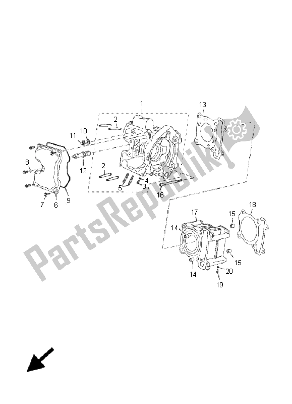 All parts for the Cylinder of the Yamaha YP 125R X Maxi 2009