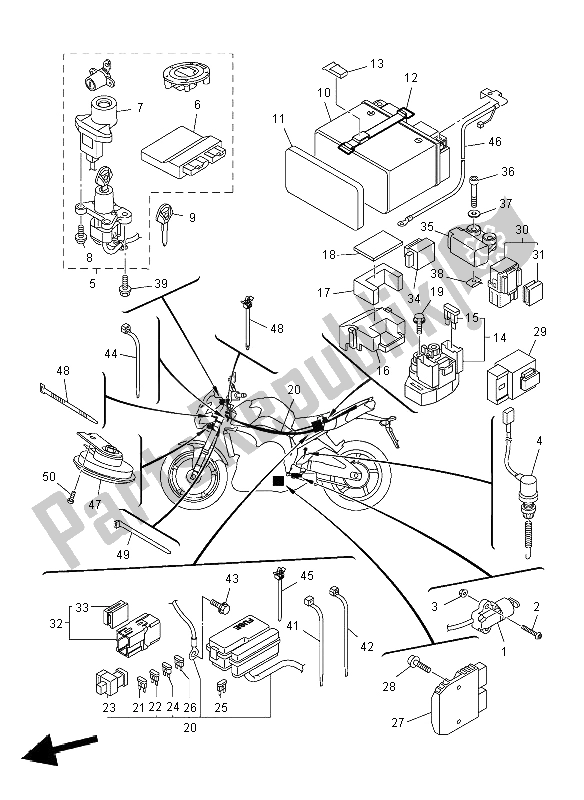 Wszystkie części do Elektryczny 2 Yamaha FZ8 NA 800 2012