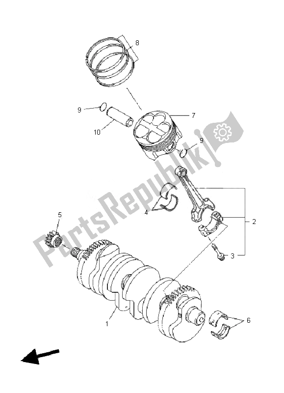 Tutte le parti per il Albero Motore E Pistone del Yamaha FZ1 NA Fazer 1000 2010