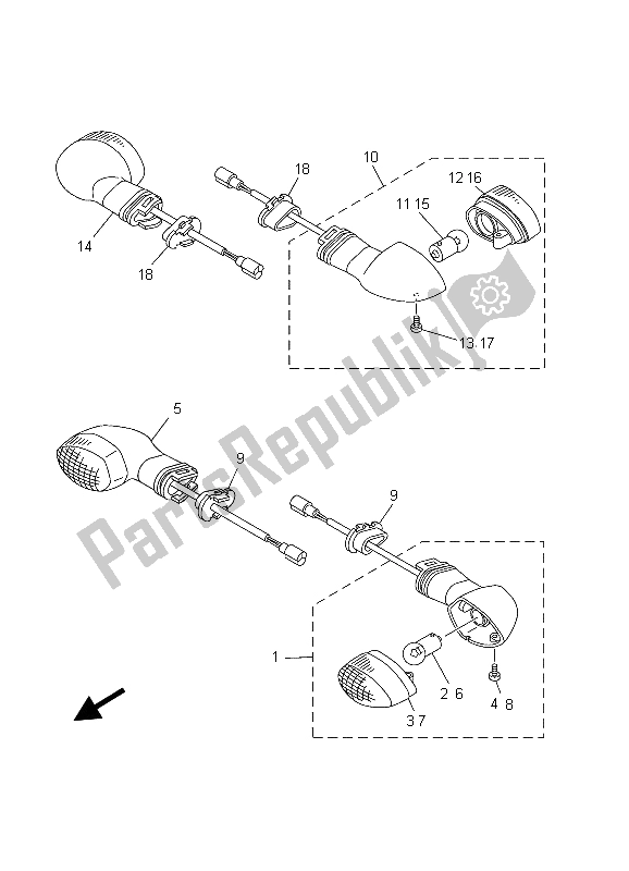 Tutte le parti per il Luce Lampeggiante del Yamaha TDM 900 2003