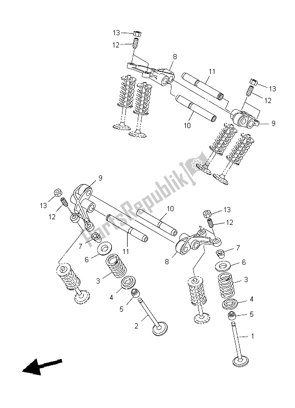 Toutes les pièces pour le Soupape du Yamaha XVS 950A 2009