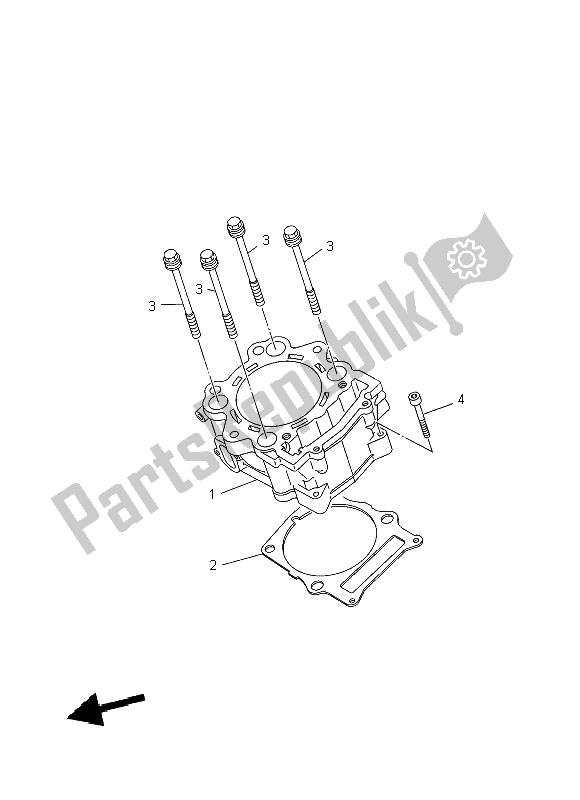Tutte le parti per il Cilindro del Yamaha YFM 700 Fwad Dpbse Grizzly 4X4 2014