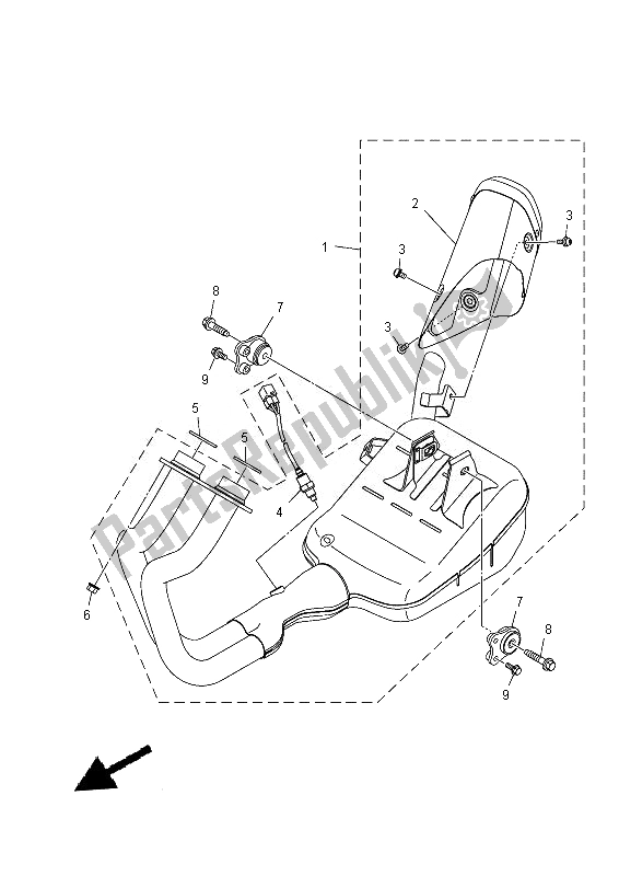 Tutte le parti per il Scarico del Yamaha MT 07A 700 2014