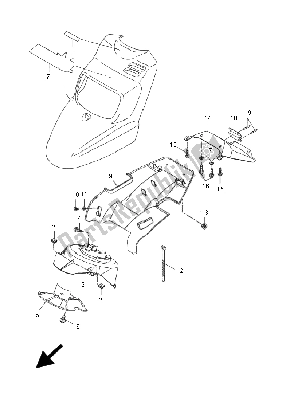 Todas las partes para Guardabarros Delantero de Yamaha CW 50 BWS 2005