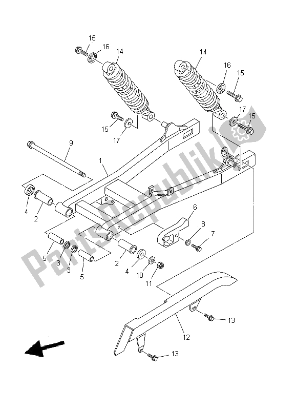 Todas las partes para Brazo Trasero Y Suspensión de Yamaha XVS 125 Dragstar 2002