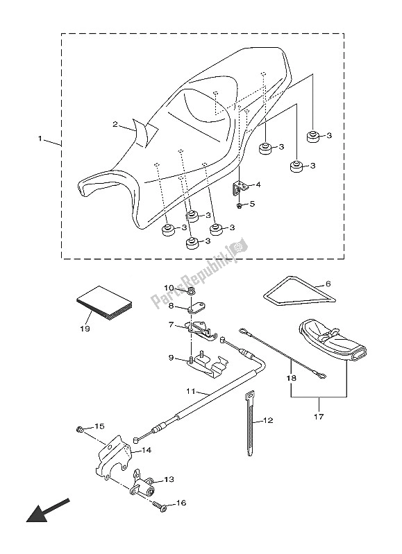 All parts for the Seat of the Yamaha XJ6S 600 2016