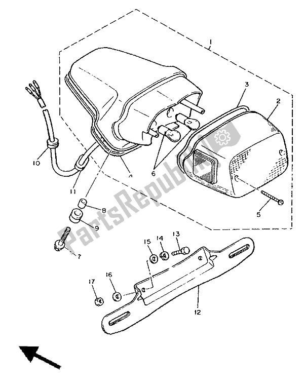 Toutes les pièces pour le Feu Arrière du Yamaha XV 1100 Virago 1992