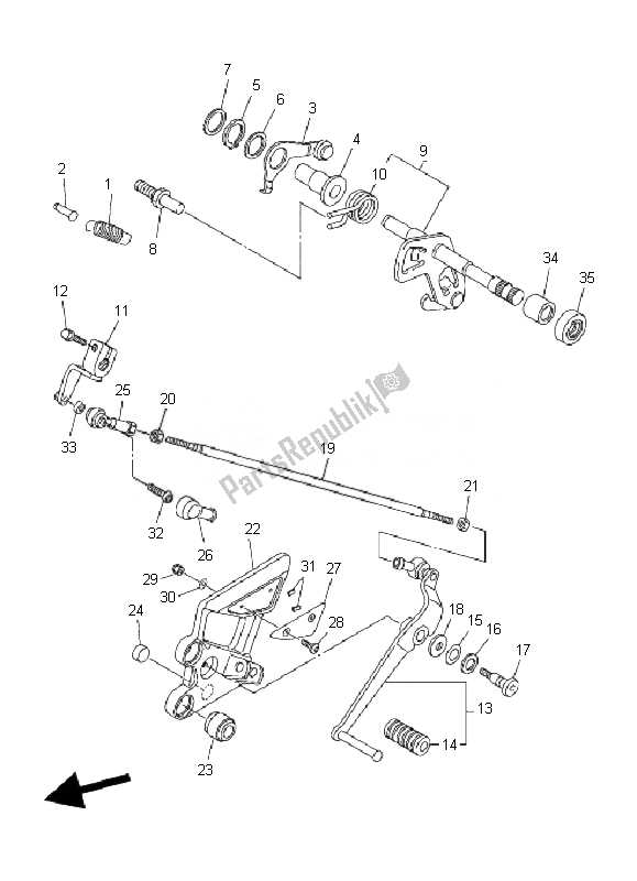 Toutes les pièces pour le Arbre De Changement du Yamaha FZ6 SHG Fazer 600 2007