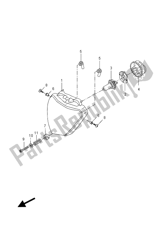 All parts for the Headlight of the Yamaha MT 125A 2015