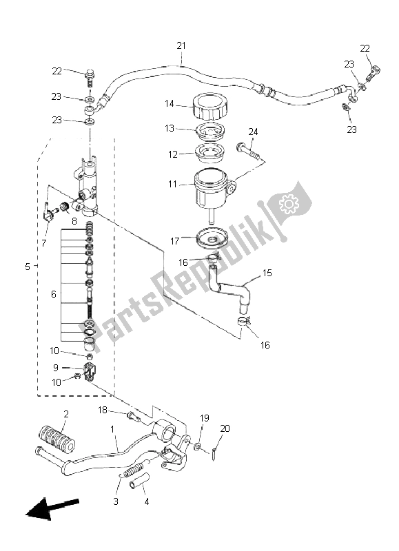 Tutte le parti per il Pompa Freno Posteriore del Yamaha FZ8 N 800 2011