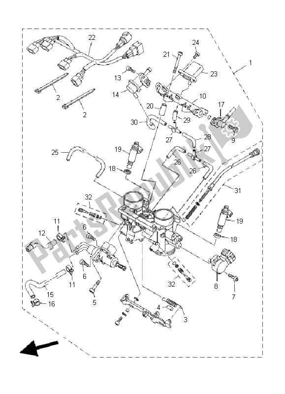 Toutes les pièces pour le Admission 2 du Yamaha TDM 900A 2008