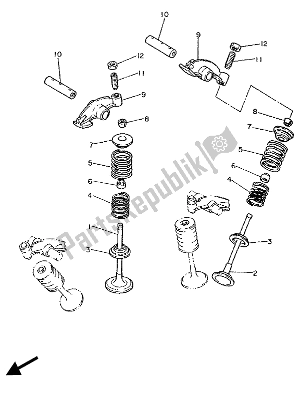 Toutes les pièces pour le Soupape du Yamaha XV 1100 Virago 1989