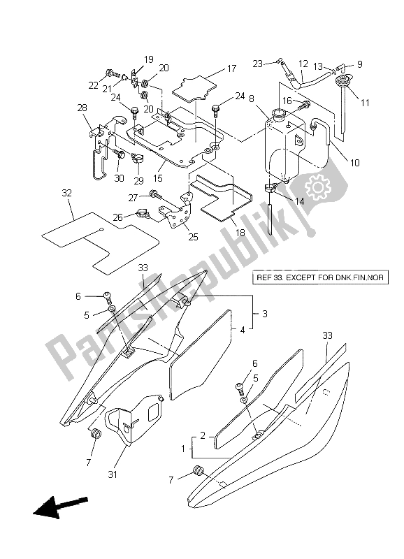 Alle onderdelen voor de Zijdeksel van de Yamaha FZ6 S 600 2004