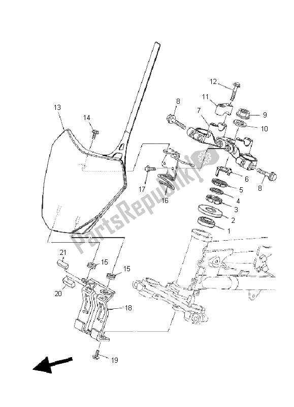 All parts for the Steering of the Yamaha TT R 110E 2011