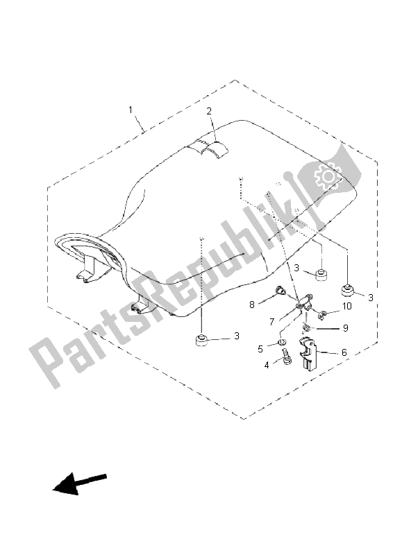 Todas las partes para Asiento de Yamaha YFM 125 Grizzly 2004