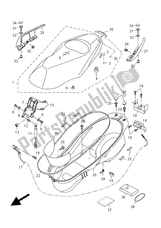 All parts for the Seat of the Yamaha YP 250R 2014