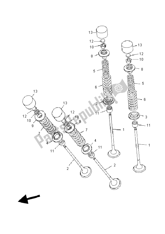 All parts for the Valve of the Yamaha FZ6 Sahg 600 2009