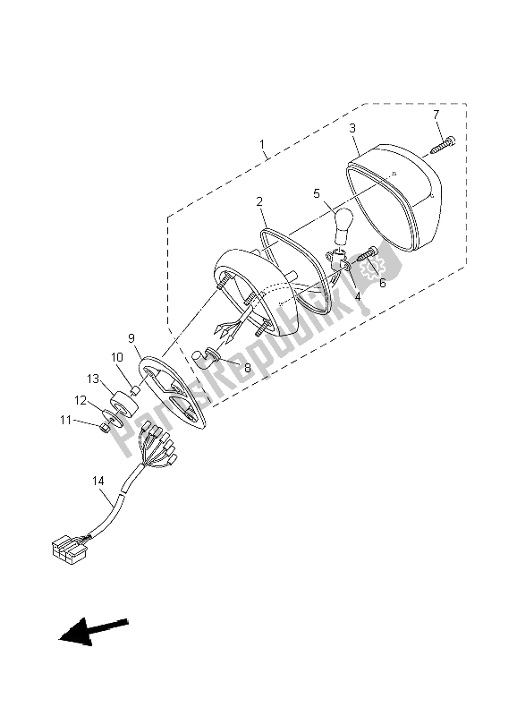 Tutte le parti per il Fanale Posteriore del Yamaha XVS 650A Dragstar Classic 2004