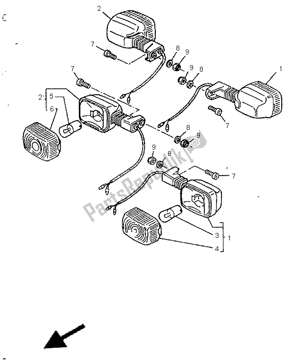 Tutte le parti per il Luce Lampeggiante del Yamaha TT 600E 1996