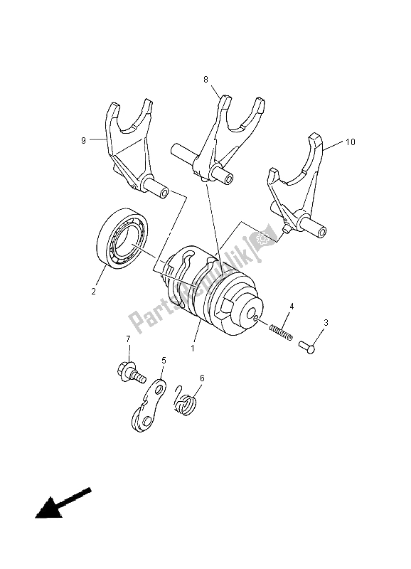 All parts for the Shift Cam & Fork of the Yamaha WR 400F 2000