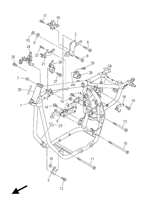 All parts for the Frame of the Yamaha XVS 950 CR 2015