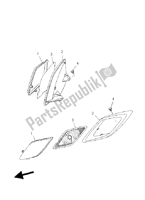 All parts for the Headlight of the Yamaha YFM 80R 2004