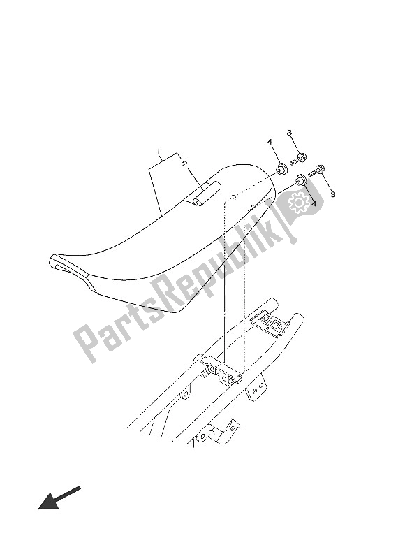 All parts for the Seat of the Yamaha TT R 50E 2016