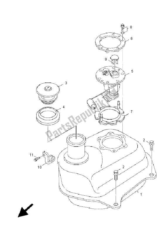 All parts for the Fuel Tank of the Yamaha XF 50 4T Giggle 2009