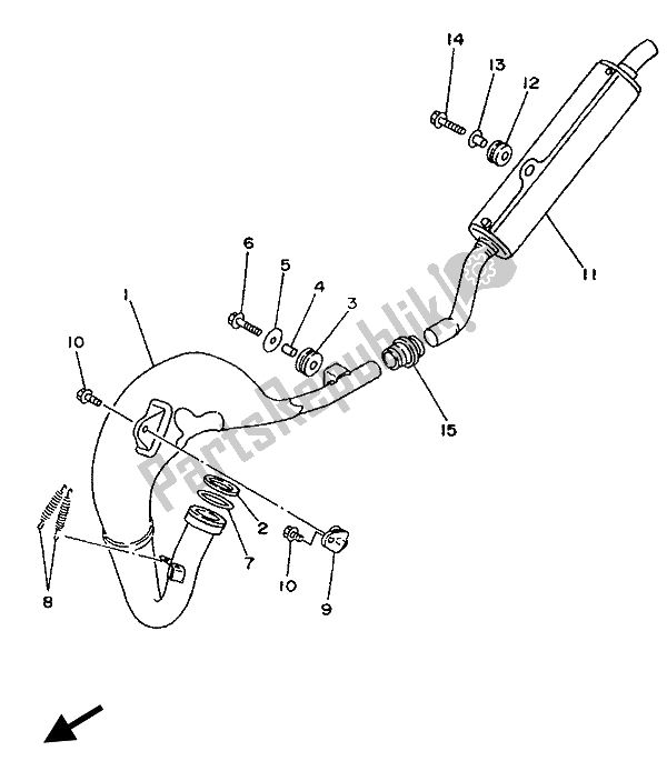 All parts for the Exhaust of the Yamaha YZ 80 LC 1993