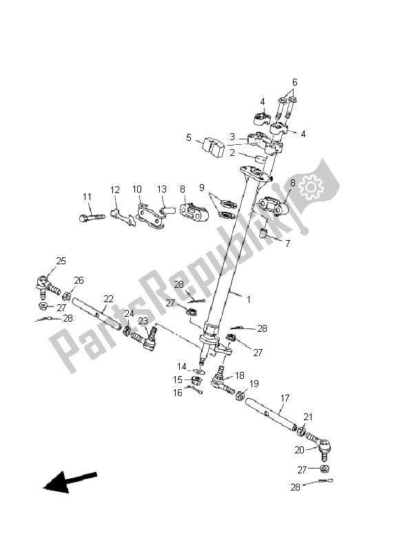 Tutte le parti per il Timone del Yamaha YFM 80R 2006