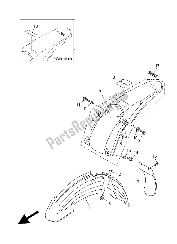 Todas las partes para Defensa de Yamaha YZ 250 2014