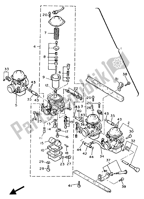 Toutes les pièces pour le Carburateur du Yamaha XJ 900 1990