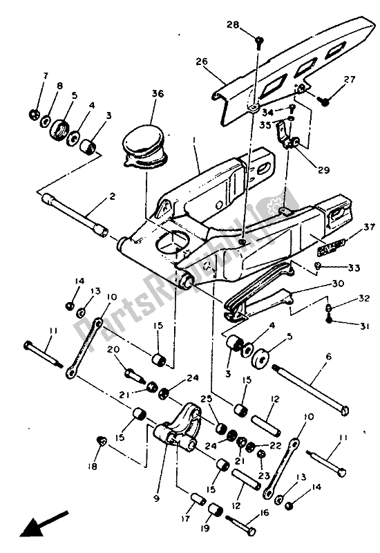 Wszystkie części do Tylne Rami? Yamaha FZR 1000 1991