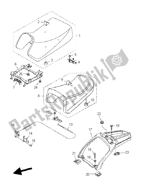 Todas las partes para Asiento de Yamaha FJR 1300 AS 2007