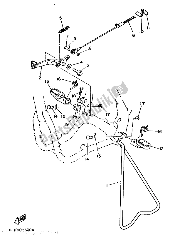 Toutes les pièces pour le Support Et Repose-pieds du Yamaha YZ 250 1987