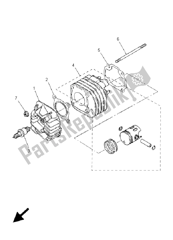 All parts for the Cylinder of the Yamaha CS 50 AC Jogr 2005