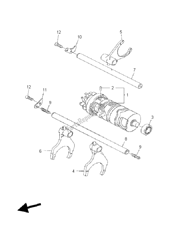 All parts for the Shift Cam & Fork of the Yamaha FZ8 S Fazer 800 2011