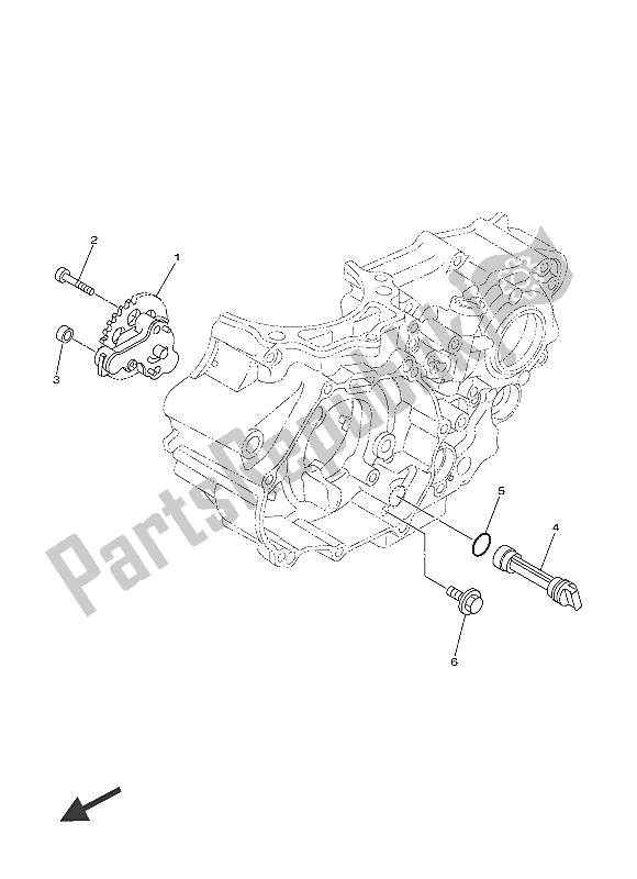 All parts for the Oil Pump of the Yamaha YZ 450F 2016