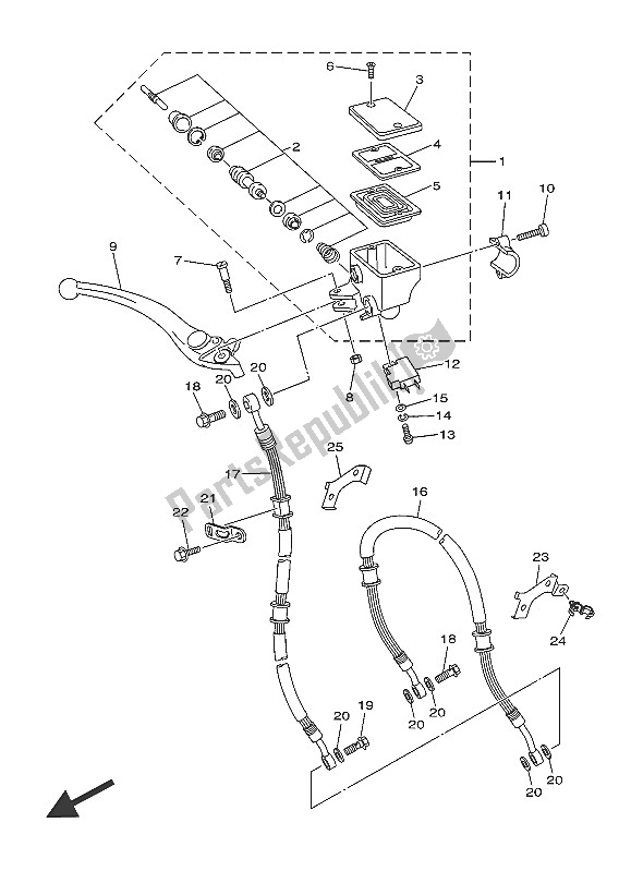 Tutte le parti per il Pompa Freno Anteriore del Yamaha XJ6N 600 2016