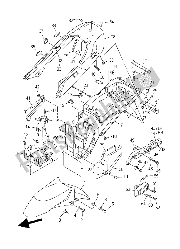 Toutes les pièces pour le Aile du Yamaha FJR 1300 2002