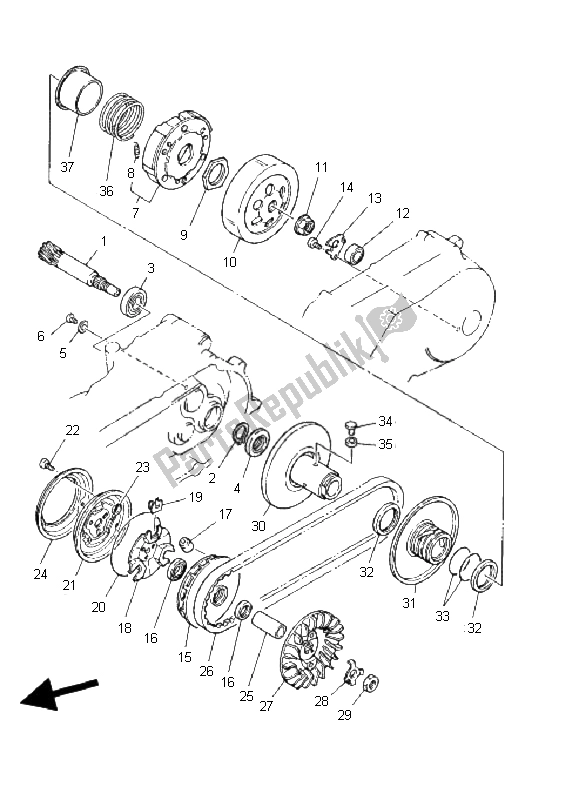 Todas las partes para Embrague de Yamaha YFM 125 Grizzly 2006