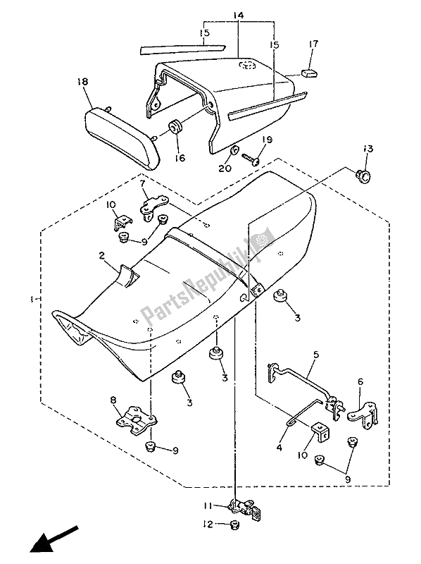 Toutes les pièces pour le Siège du Yamaha FZ 750 1986