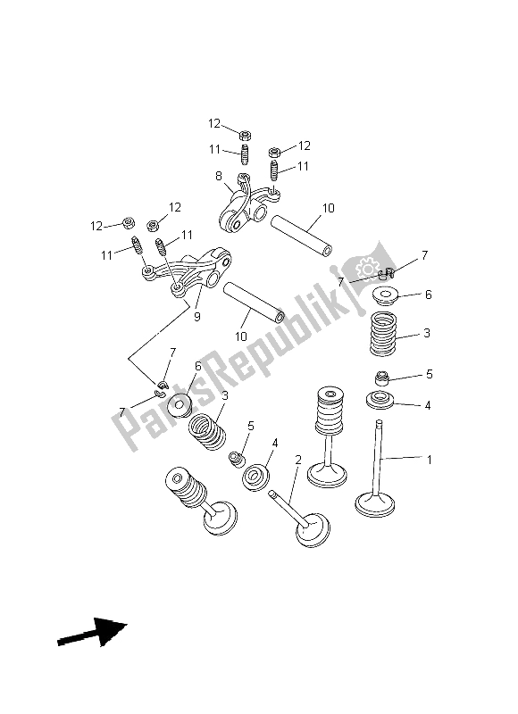 All parts for the Valve of the Yamaha YXM 700E Yamaha Black 2014